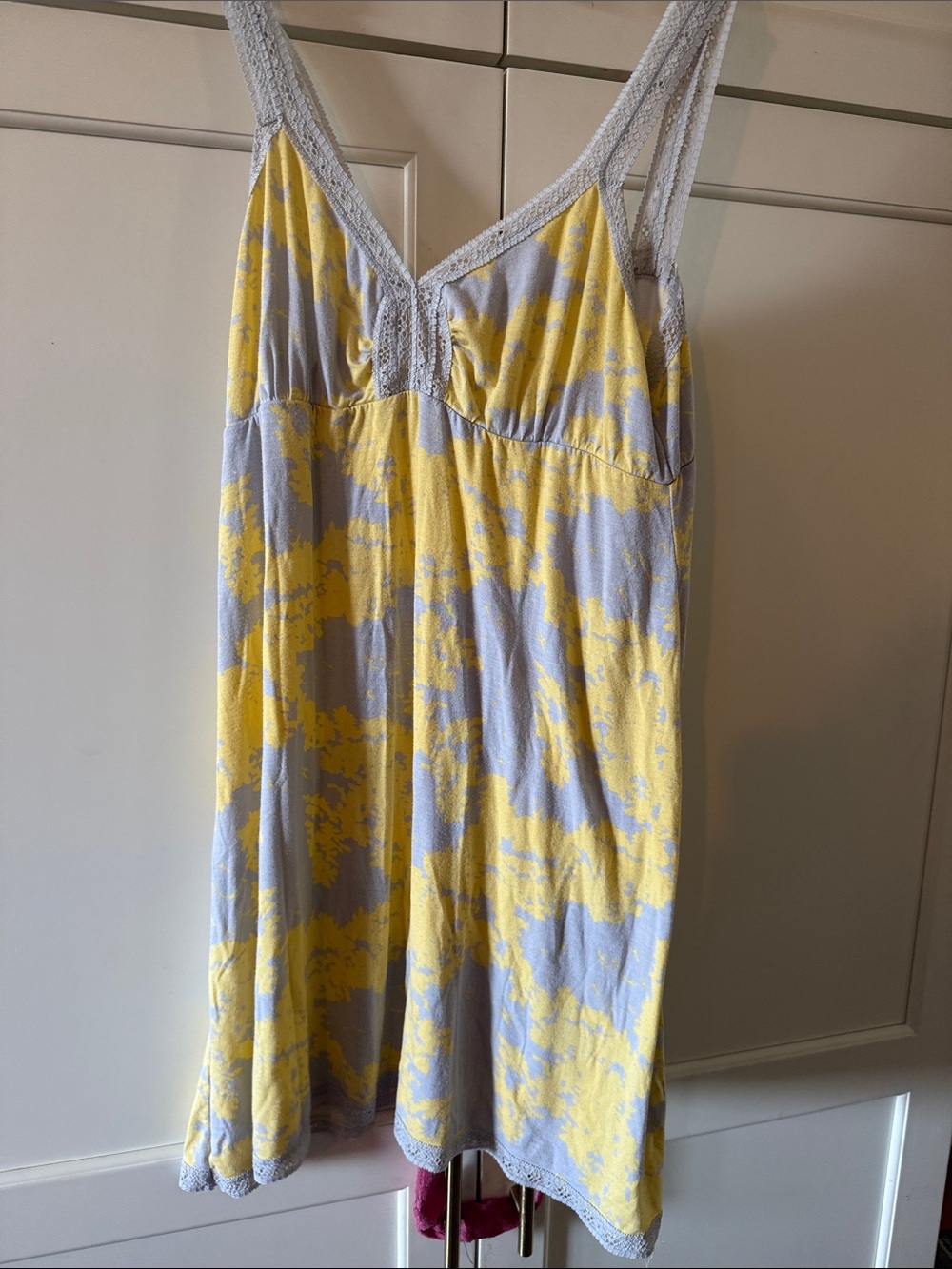 Honeydew Women's Yellow & Light Gray Lace-Trim Sleep Chemise medium